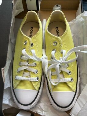 Converse Yellow Low Top Canvas Sneakers with White Accents